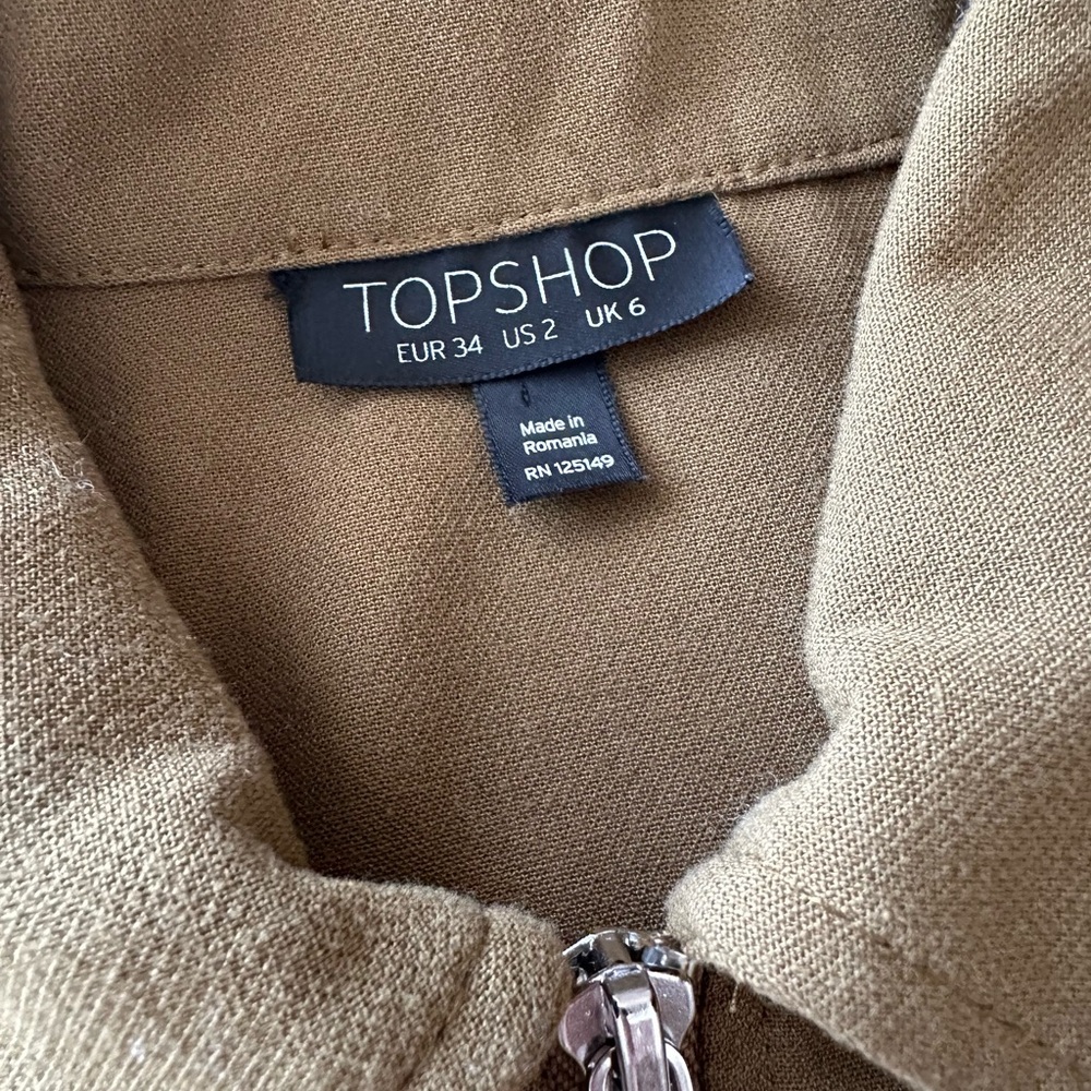Topshop Khaki Zip-Up Romper - Picture 2 of 3